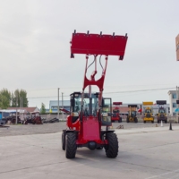 Caricatore a Ruote per Lavori Pesanti, Capacità di Carico 1000kg, Caricatore Agricolo Compatto Diesel, Benna da 1.0CBM, Macchina da Costruzione ad Alta Efficienza