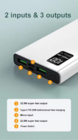 Batterie externe portable ultra-fine avec logo personnalisé, chargeur rapide 10000 mAh, Power Bank 10000 mAh 30000 mAh