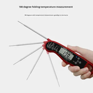 مقياس حرارة رقمي للشواء وطهي اللحوم مقاوم للماء مع مجس قابل للطي ونطاق واسع لدرجات الحرارة (-50 درجة مئوية إلى 300 درجة مئوية) - Product Image 4
