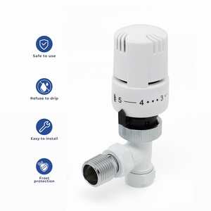 Vanne de radiateur thermostatique moderne blanche IVANCI pour système HVAC contrôle de température Angle en laiton thermostatique 15mmX 1/2" - Product Image 5