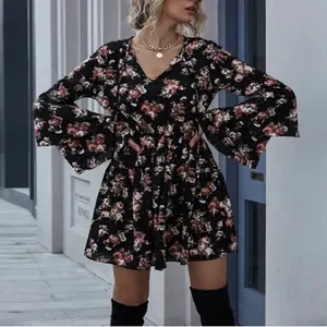 Nuovi arrivi Fancy Boho Plus Size autunno eleganti abiti floreali Casual per donna