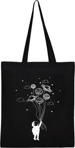 Sac fourre-tout en toile recyclée, écologique, personnalisé, noir, pour courses, pain, épicerie, plage - Product Image 5