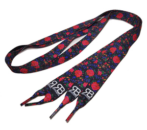 Tali Sepatu Mode Poliester Logo Bunga Sublimasi Anyaman Bentuk V Lebar 2.5 Cm - Product Image 4