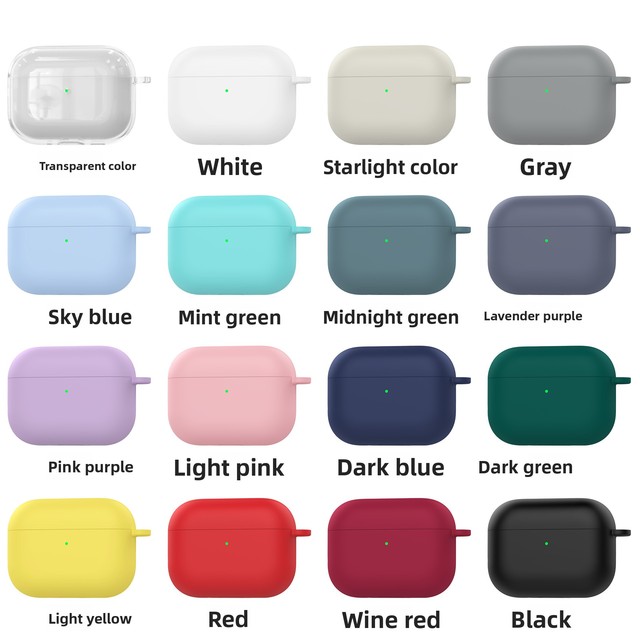 Eco-friendly Compatible for AirPods Pro 3 One-Piece Solid Color Silicone Protective Case for AirPods 4 Pro2 1.6MM Thick