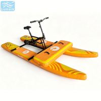 Vélo aquatique à pédales plat à ponton, 1 place, cadre en aluminium avec tapis flottant avant, faible résistance pour la mer, rangement facile, de Chine Lumark