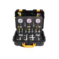 Kit de test hydraulique pour excavatrice : 5 tuyaux de test, 5 manomètres, 12 raccords de test, 8 raccords en T pour le diagnostic des pannes du système de pompage