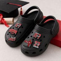Set Aksesoris Sepatu PVC Custom 6 Buah, Motif Mawar Terakota Modern, Pin Dekorasi Clog, Grosir