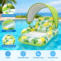 Chaise Flottante Gonflable pour Piscine avec Auvent Amovible, Chaise Flottante en PVC Épais pour Hommes et Femmes