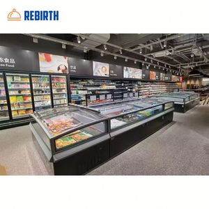 Congélateur commercial combiné pour supermarché, vitrine réfrigérée avec porte vitrée, équipement de congélation pour îlot de glace - Product Image 3