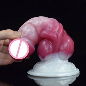 Consolador <span class=keywords><strong>Artificial</strong></span> para mujeres, Juguetes sexuales realistas con forma de demonio, Lobo, piel, cómoda, para masturbadores con Color rosado - Product Image 6