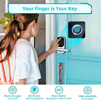 Serrure Intelligente TTlock en Métal pour Porte avec Trou de Clé Caché, Code Carte, Cloud, Alliage d'Aluminium, Tuya WiFi, Empreinte Digitale, Serrure à Levier Intelligente