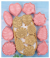 Emporte-pièces en plastique en forme de feuille de safran, feuilles d'érable, feuille de Monstera, moules à biscuits pour la pâtisserie, outils décoratifs pour biscuits