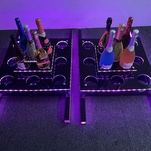 RICHSHINING Présentateur de 10 bouteilles de <span class=keywords><strong>champagne</strong></span> vin LED Refroidisseur acrylique de grande capacité avec affichage LED pour boîte de nuit et fête - Product Image 4