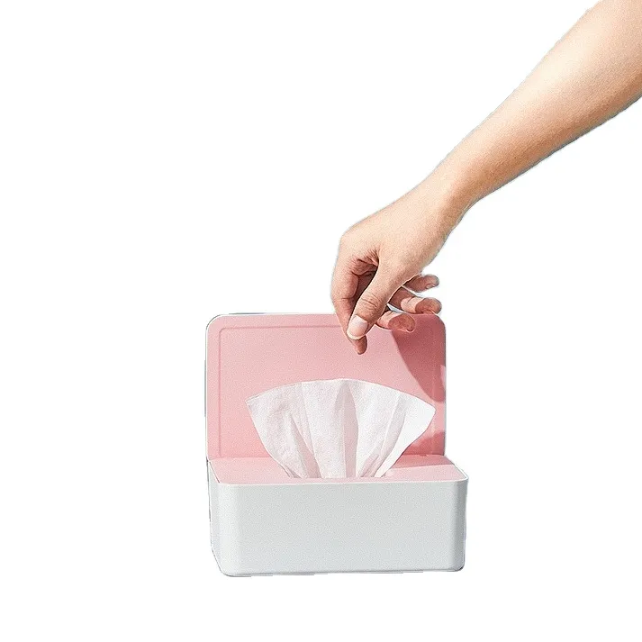 Névoa em pó para uso doméstico wet wipes box com tampa armazenamento selo plástico dustproof criativo desktop bebê wipes box