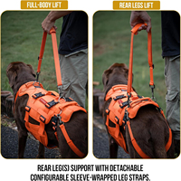 Harnais de levage pour grands chiens en tissu Oxford de luxe, avec support de hanche, poignées de levage intégrales, durable et personnalisable