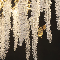 Lustre en cristal d'or de restaurant de luxe d'Europe du Nord Creative décore salon escalier intérieur plafond