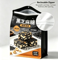 Sachet d'emballage pour snacks en PE anti-humidité et anti-fuite, à huit côtés, avec fermeture éclair facile à déchirer, impression personnalisable, autoportant pour présentation