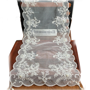 Eleganti biancheria da tavola con paillettes floreali in Organza per banchetti <span class=keywords><strong>runner</strong></span> da tavolo per matrimonio - Product Image 1