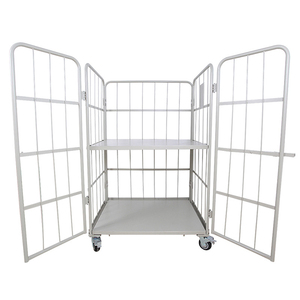 Chariot de transport de supermarché pliable, matériel de manutention, <span class=keywords><strong>cage</strong></span> de treillis métallique à rouleaux d'entrepôt à vendre - Product Image 5