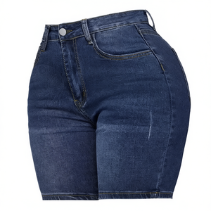 Shorts en jean d'été pour femmes Salubrious Sports, taille mi-haute, coupe régulière, 100% coton, séchage rapide, patchs personnalisés, confortables, style hip-hop - Product Image 1