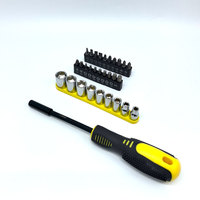 Jeu d'outils complet de tournevis et de douilles professionnels, poignées antidérapantes, étui de rangement portable pour la réparation à domicile, le bricolage et l'entretien automobile
