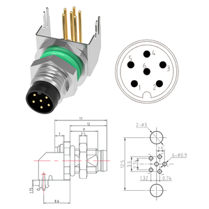Công nghiệp không thấm nước kết nối một mã hàn Cáp cảm biến che chắn góc cạnh nam nữ ổ cắm PCB bảng điều chỉnh M8 kết nối <span class=keywords><strong>6</strong></span> <span class=keywords><strong>pin</strong></span> - Product Image 2