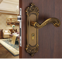 Poignée en laiton Design de luxe Serrure de porte Designs antiques Poignées de porte et de fenêtre rétro