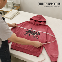 Sweat à capuche imprimé graffiti bordeaux délavé 480 GSM, streetwear graphique pour hommes, personnalisable OEM ODM, marque privée, vente en gros