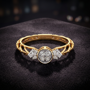 Bague en diamant cultivé en laboratoire, motif floral inspiré de la nature, pour femmes, or 10K 14K 18K, argent 925 935, bijoux fins vintage - Product Image 1