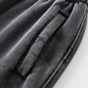 กางเกงวอร์มผ้าฟลีซกีฬาลำลองสำหรับผู้ชายกางเกงวิ่งแบบมีเชือกหูรูดสีทึบกางเกงรัดเอวยางยืดปานกลางเอวปิดหนัก - Product Image 6