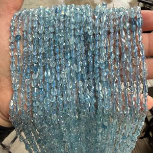 Perline Sciolte di <span class=keywords><strong>Acquamarina</strong></span> <span class=keywords><strong>Naturale</strong></span> di Alta Qualità 3x5mm, Forma Libera, per Creazione di Gioielli Fai-da-Te, Bracciali e Collane, Vendita all'Ingrosso - Product Image 2