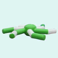 Juguete Inflable de Tobogán Acuático para Niños, Amarillo, Juego de Equilibrio Flotante con Asas, Material de PVC Seguro para Uso en Exteriores, Piscinas y Playas