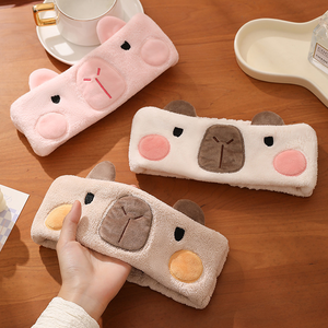 Bandeau en velours corail Capybara, absorbant, séchage rapide, écharpe, bandeau pour le visage, démaquillant pour filles - Product Image 3