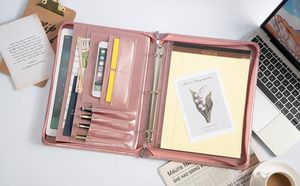 Dây kéo chất kết dính danh mục đầu tư, 3 vòng chất kết dính <span class=keywords><strong>1</strong></span> inch, PU da padfolio thư mục, danh mục đầu tư kinh doanh tổ chức với A4 miếng Pháp Lý - Product Image 3