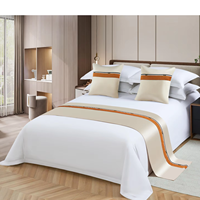 Ensemble de literie d'hôtel de qualité de luxe 7 pièces 100% coton 400TC vente en gros et personnalisation disponible coussin de dossier beige