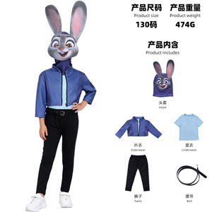 Costumes de jeu de rôle pour enfants Crazy Animal City - Vêtements pour enfants Nick le Renard, tenue de <span class=keywords><strong>police</strong></span> Judy <span class=keywords><strong>la</strong></span> Lapin - Product Image 2