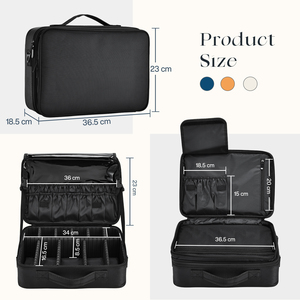 <b>Makeup</b> Bag Travel Cosmetic <b>Case</b> Beauty Box Hairdressing Tools Organizer with Adjustable Compartment Oxford Make Up Train <b>Case</b> - Product Image 6