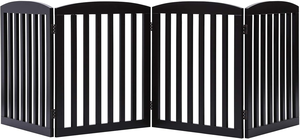 Wholesale Wooden Freestanding Foldable Pet Gate <b>for</b> <b>Dogs</b> 24 inch 4 Panels Step Over Fence <b>Dog</b> Gate <b>for</b> The House Doorway <b>Stairs</b> - Product Image 2