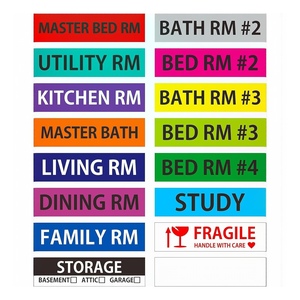 Etiquetas móviles codificadas por colores personalizadas para cajas, pegatinas móviles frágiles de 3x2 pulgadas, etiquetas pesadas y en blanco, etiquetas de embalaje para cajas móviles - Product Image 1