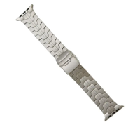 Bracelet de montre en titane Milanese Loop de qualité supérieure, poli, confortable et respirant pour Apple Watch 44 mm, 45 mm, 49 mm