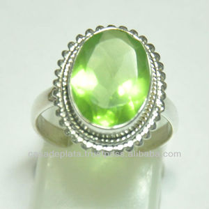 Bague péridot en argent sterling 925 avec pierres précieuses Bague à la mode Style classique Prêt à porter Bague en argent Grossiste CASA DE PLATA - Product Image 1