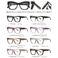 MS 97832 Lunettes anti-lumière bleue pour femmes, monture œil de chat, branches minimalistes, monture translucide texturée, polyvalentes pour le quotidien