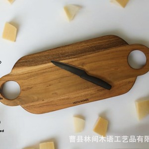 Vesta Home เขียงไม้อะคาเซียด้ามจับคู่ทรงรีสำหรับงานปาร์ตี้สเต็กชีสผลไม้ - Product Image 5