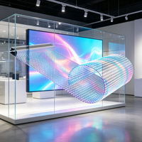 Écran LED en film cristallin transparent ultra-fin et enroulable P5-10, haute transmittance, affichage LED sur verre