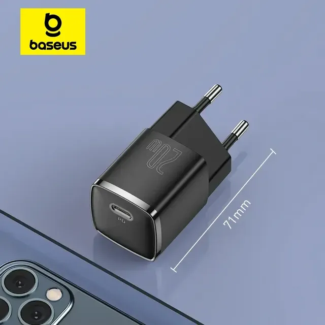 Baseus 20W USB C Charger Portable Type C Charger Support PD Fast Charging for iPhone 15 14 13 12 11 Pro Max Game Accessories