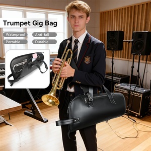 Sac de transport en cuir PU pour trompette et saxophone <span class=keywords><strong>alto</strong></span>, rembourré en mousse, étanche, pour instruments de musique, vente en gros OEM - Product Image 1