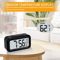 Horloge numérique LCD pour la décoration de la maison, grand écran, calendrier, date, heure, température, horloge de table/bureau LED, veilleuse intelligente, réveil