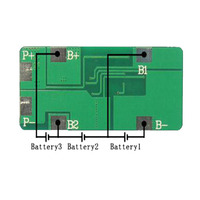 Carte BMS 3S 12A avec équilibrage actif intelligent pour batteries LiFePO4 18350, idéale pour démarrage d'urgence de packs de batteries lithium-ion