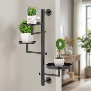 3-Tier Modern Rotating Hanging <b>Window</b> Indoor Plant <b>Shelves</b> Powder Coated Metal Wall Plant Holder for Multiple Indoor Plants - Product Image 3