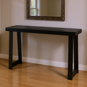 Mesa Consola Moderna de Madera Negra de 46 Pulgadas con Base de Trípode para Entrada o Sala de Estar - Product Image 2